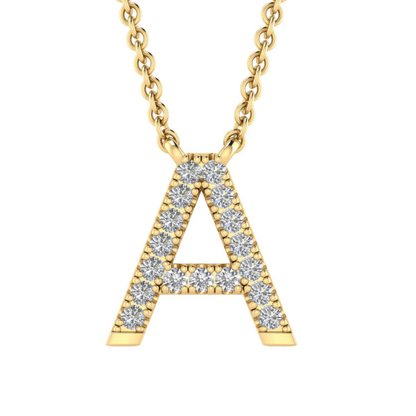 Natural Diamond Initial Necklace