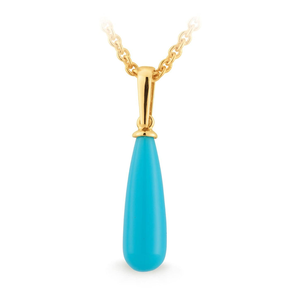 Gold and Turquoise Pendant - Matthews Jewellers